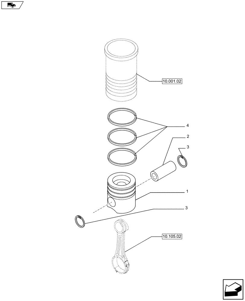 Схема запчастей Case F4HFA613A E002 - (10.105.01) - PISTON - ENGINE (5801371818 - 504336352) (10) - ENGINE