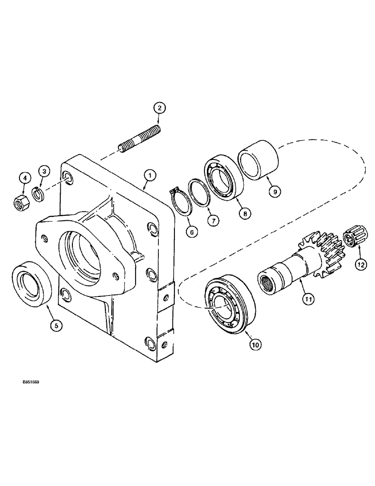 Схема запчастей Case 860 - (6-40) - TRANSMISSION ASSEMBLY - 101703A1 - COVER AND INPUT SHAFT (06) - POWER TRAIN