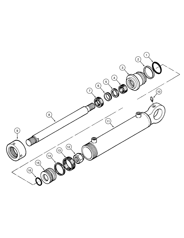 Схема запчастей Case 845 - (05-06[01]) - STEERING CYLINDER - ASSEMBLY (05) - STEERING