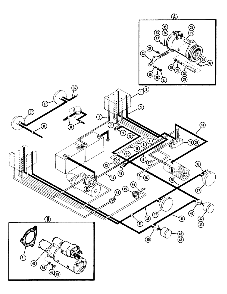 Схема запчастей Case W12 - (050) - CHASSIS ELECTRICAL W/GENERATOR (04) - ELECTRICAL SYSTEMS