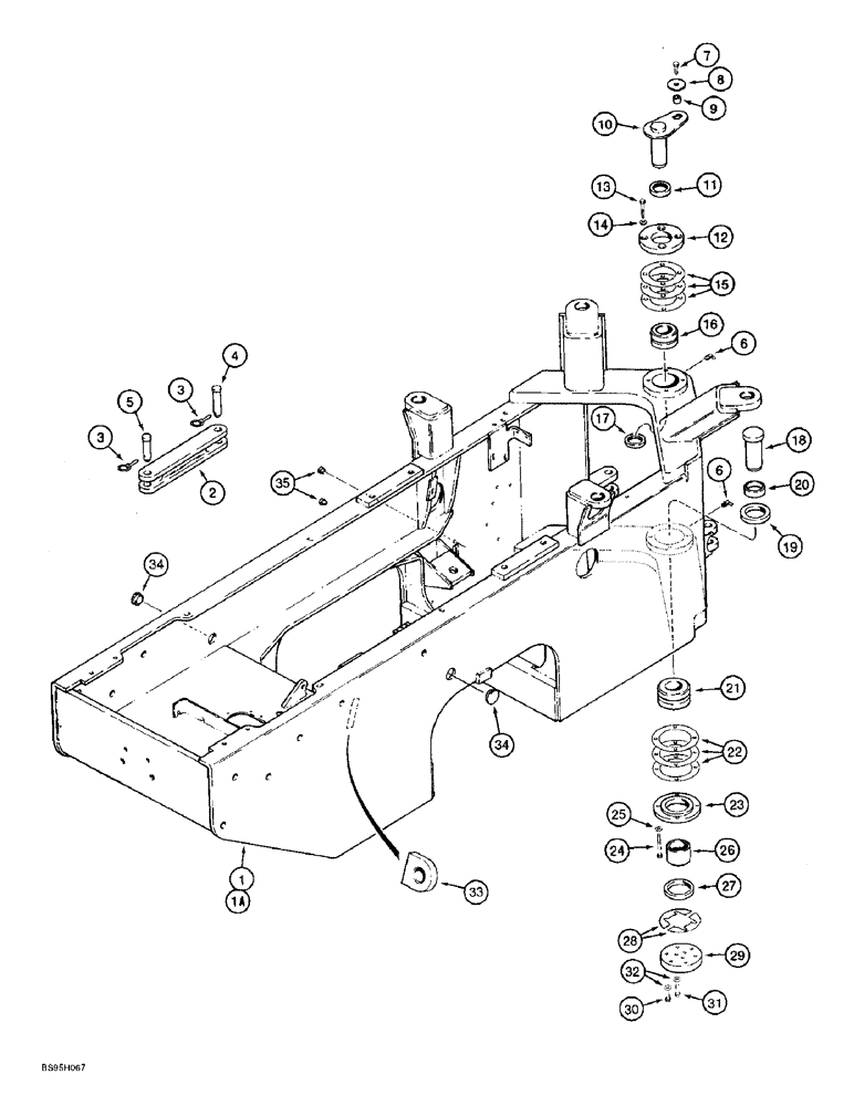 Схема запчастей Case 821B - (9-016) - REAR FRAME AND PIVOT (09) - CHASSIS/ATTACHMENTS