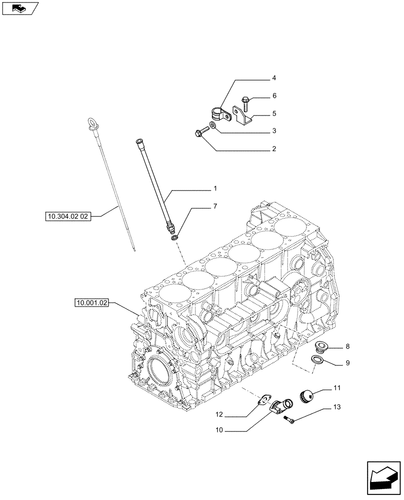 Схема запчастей Case F2CFE614B A002 - (10.304.02 01) - OIL LEVEL CHECK (5801426012 - 504055391 - 5801425419) (Dec 2 2011 10:31:00.5706 AM) (10) - ENGINE