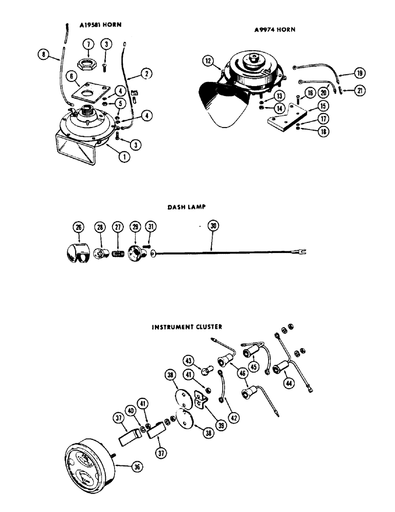 Схема запчастей Case W5A - (088) - ELECTRICAL EQUIPMENT, A19581 HORN (04) - ELECTRICAL SYSTEMS