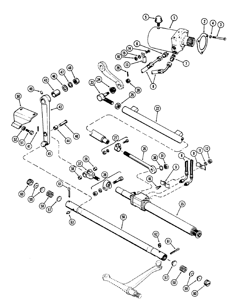 Схема запчастей Case 500 - (098) - POWER STEERING PUMP AND LINES (05) - UPPERSTRUCTURE CHASSIS