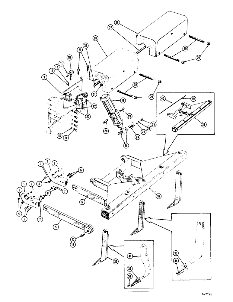 Схема запчастей Case 1000 - (244) - RIPPER (05) - UPPERSTRUCTURE CHASSIS