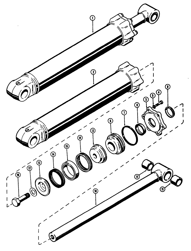 Схема запчастей Case W26B - (406) - D49308 LOADER LIFT CYLINDER WITH BOLT ON TYPE GLAND BEFORE TRACTOR SN 9107499 (08) - HYDRAULICS