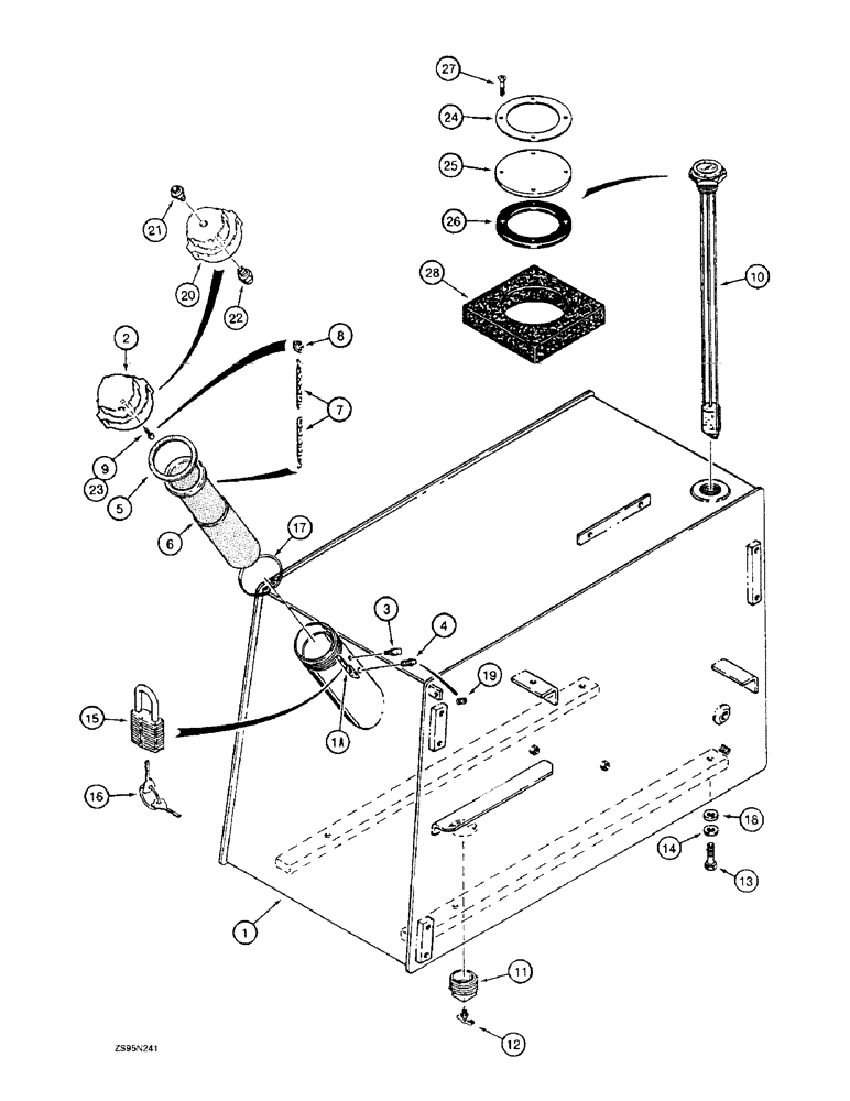 Схема запчастей Case 1155E - (3-06) - FUEL TANK, PARTS USED ONLY ON MODELS WITH A CAB (03) - FUEL SYSTEM