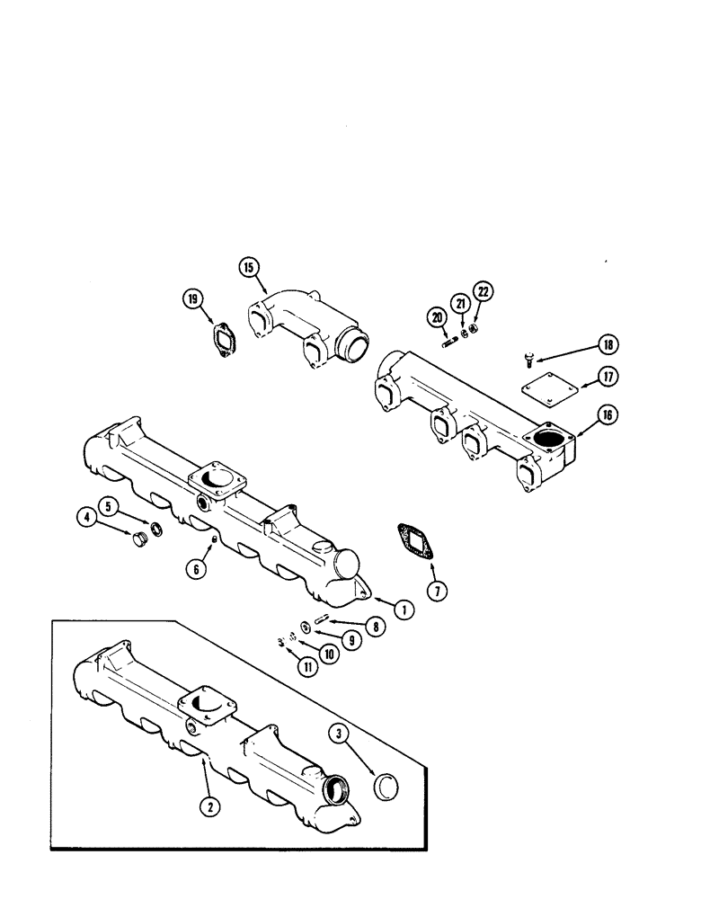 Схема запчастей Case W24C - (018) - MANIFOLDS, 504BD NATURALLY ASPIRATED ENGINE, INTAKE (02) - ENGINE