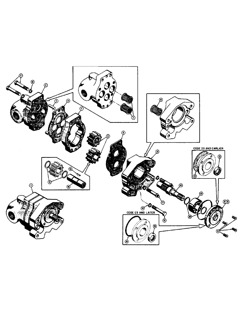 Схема запчастей Case 310C - (090) - D21319 HYDRAULIC PUMP (19 G.P.M.) (07) - HYDRAULIC SYSTEM