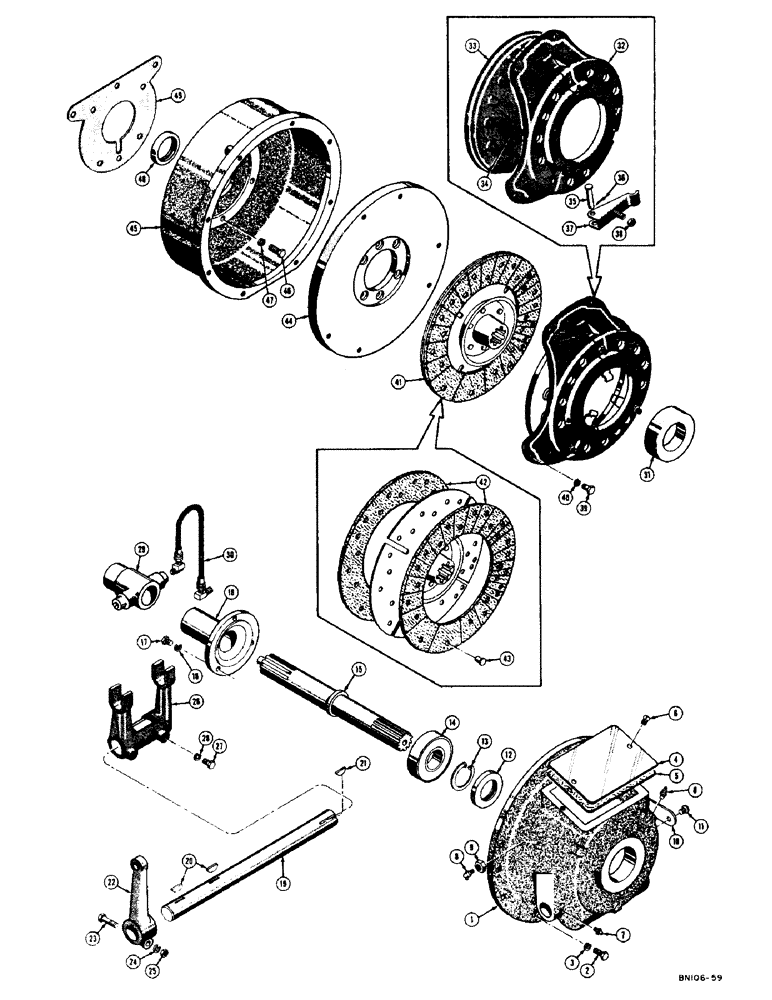 Схема запчастей Case 500 - (128) - TORQUE CONVERTER CLUTCH (03) - TRANSMISSION