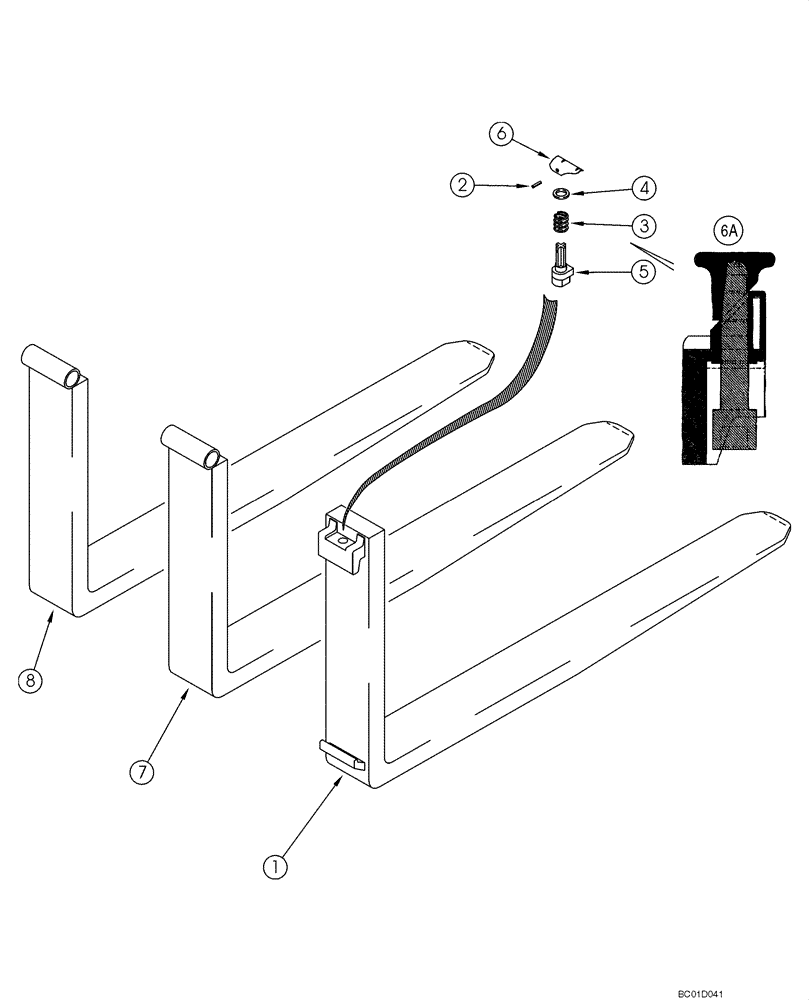 Схема запчастей Case 588G - (09-18) - FORKS (09) - CHASSIS