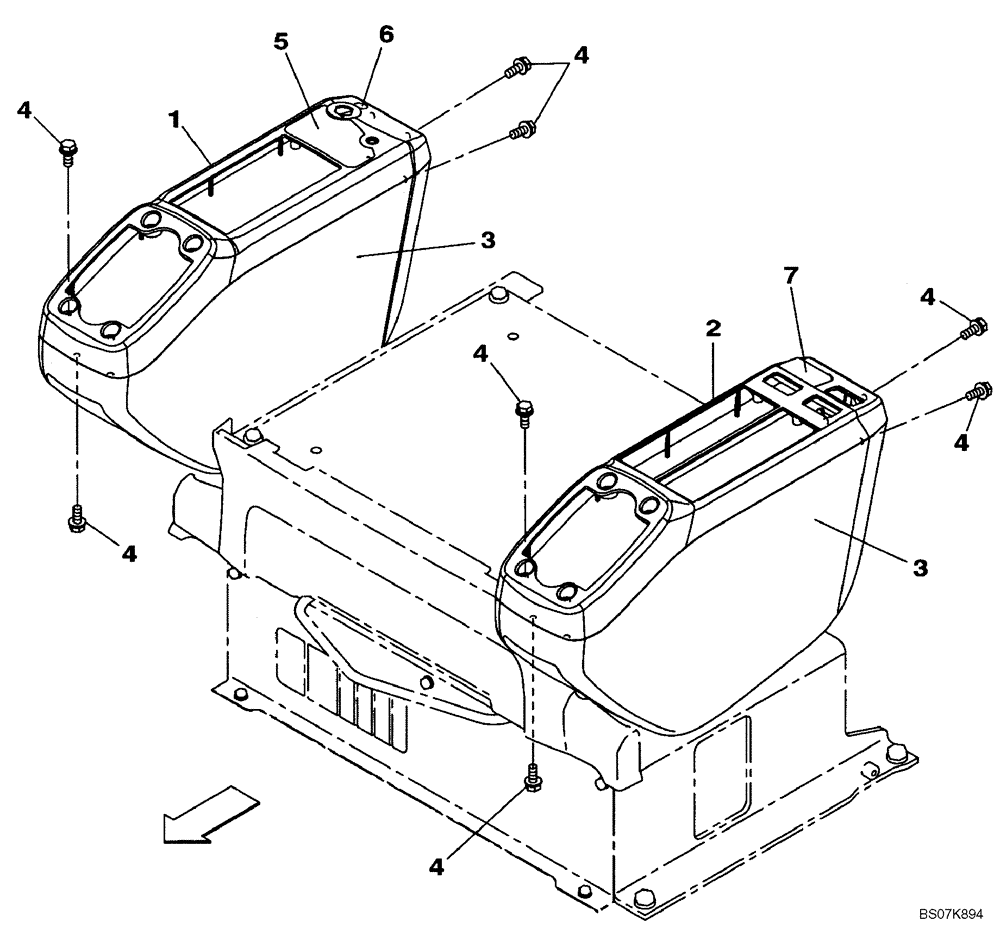 Схема запчастей Case CX225SR - (09-20) - CONSOLE, CONTROL - OPERATORS COMPARTMENT (09) - CHASSIS/ATTACHMENTS