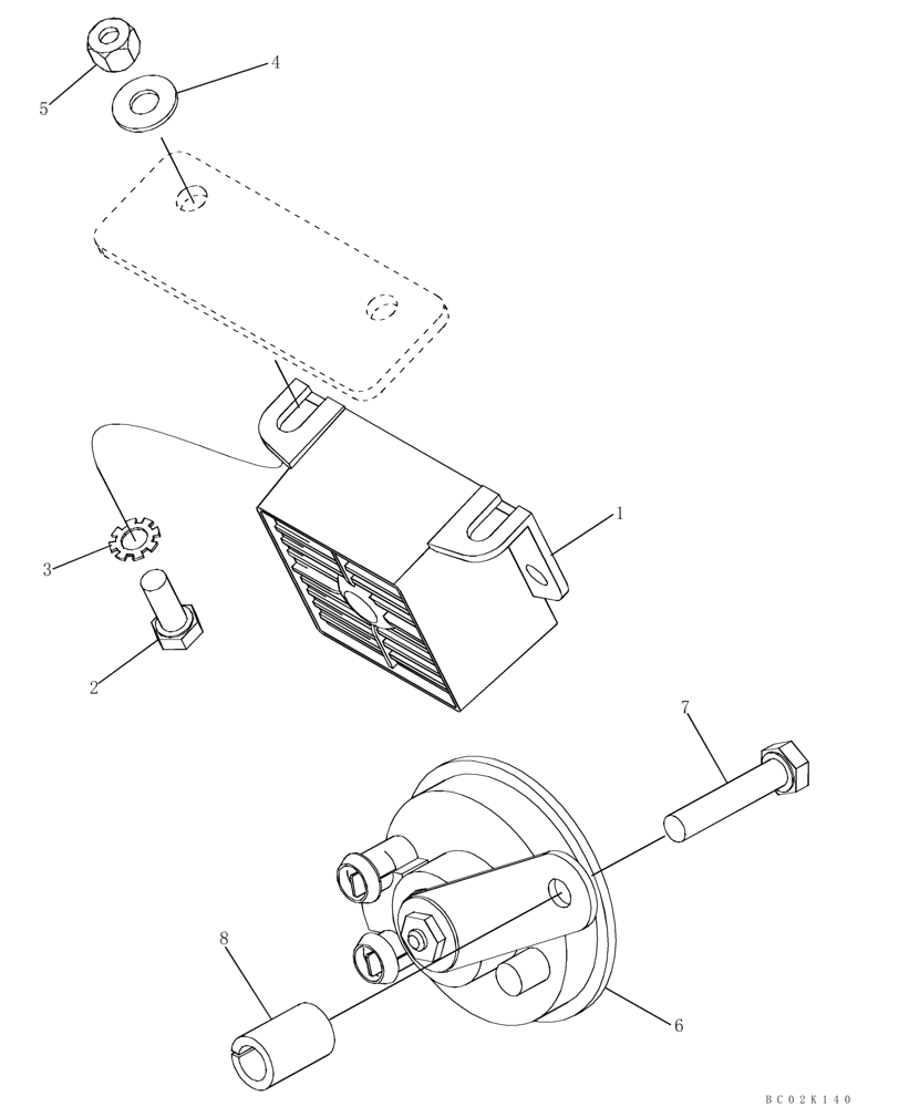 Схема запчастей Case 750K - (04-22) - ALARM, BACKUP - HORN (04) - ELECTRICAL SYSTEMS