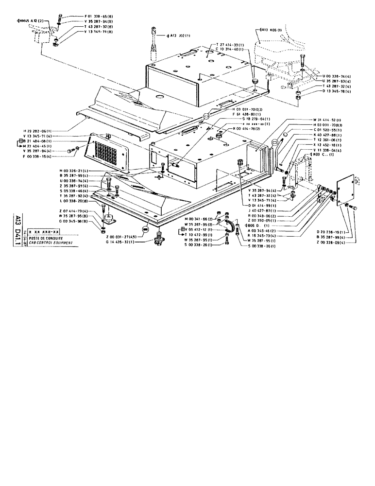 Схема запчастей Case 90BCL - (062) - CAB CONTROL EQUIPMENT (05) - UPPERSTRUCTURE CHASSIS