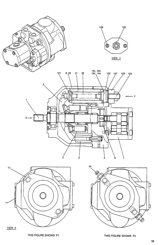 Схема запчастей Case CX50B - (08-024) - PUMP ASSEMBLY ELECTRICAL AND HYDRAULIC COMPONENTS