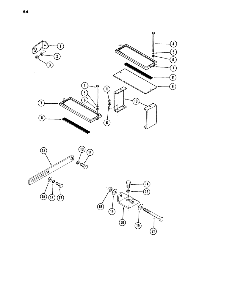 Схема запчастей Case 980B - (054) - ELECTRICAL MOUNTING BRACKETS AND HARDWARE (USED ON UNITS KPRIOR TO PIN 6204051) (06) - ELECTRICAL SYSTEMS