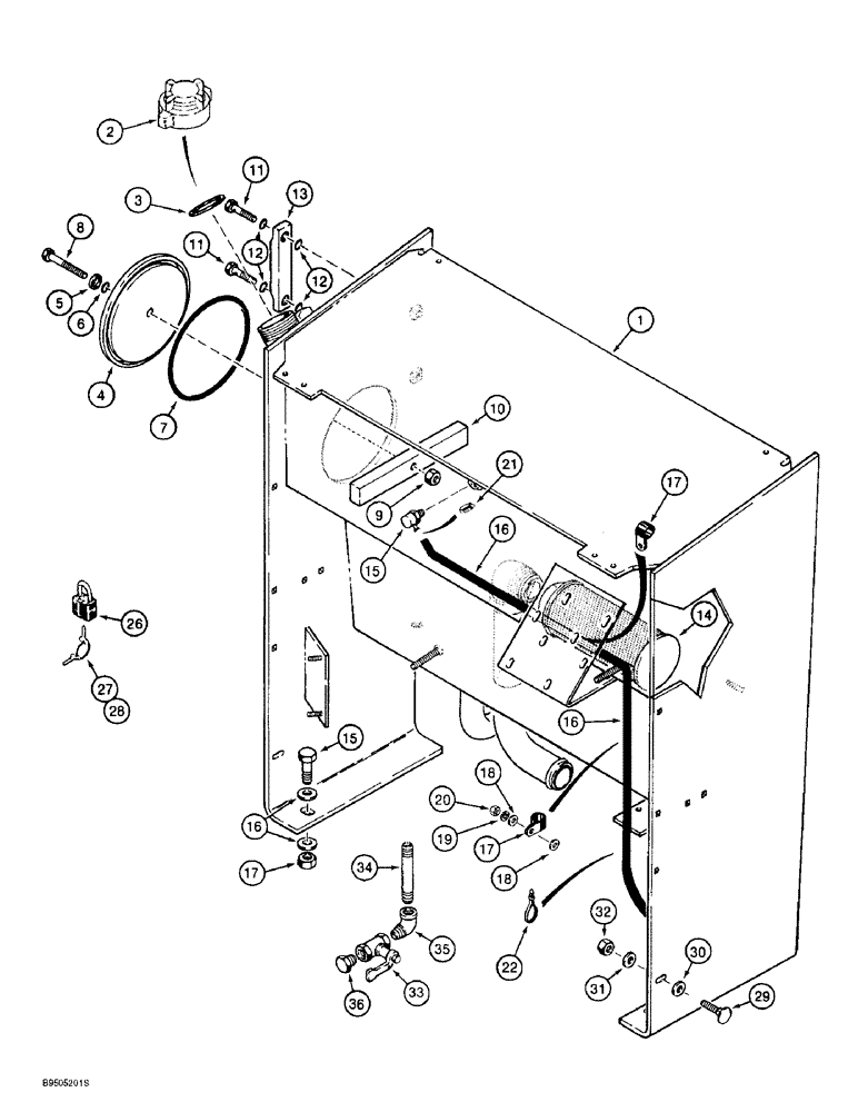 Схема запчастей Case 721B - (8-002) - HYDRAULIC RESERVOIR (08) - HYDRAULICS