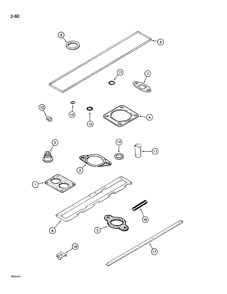 Схема запчастей Case 721 - (2-60) - VALVE GRIND GASKET KITS, 6T-830 ENGINE, PRIOR TO ENG. SN 44487830 (02) - ENGINE