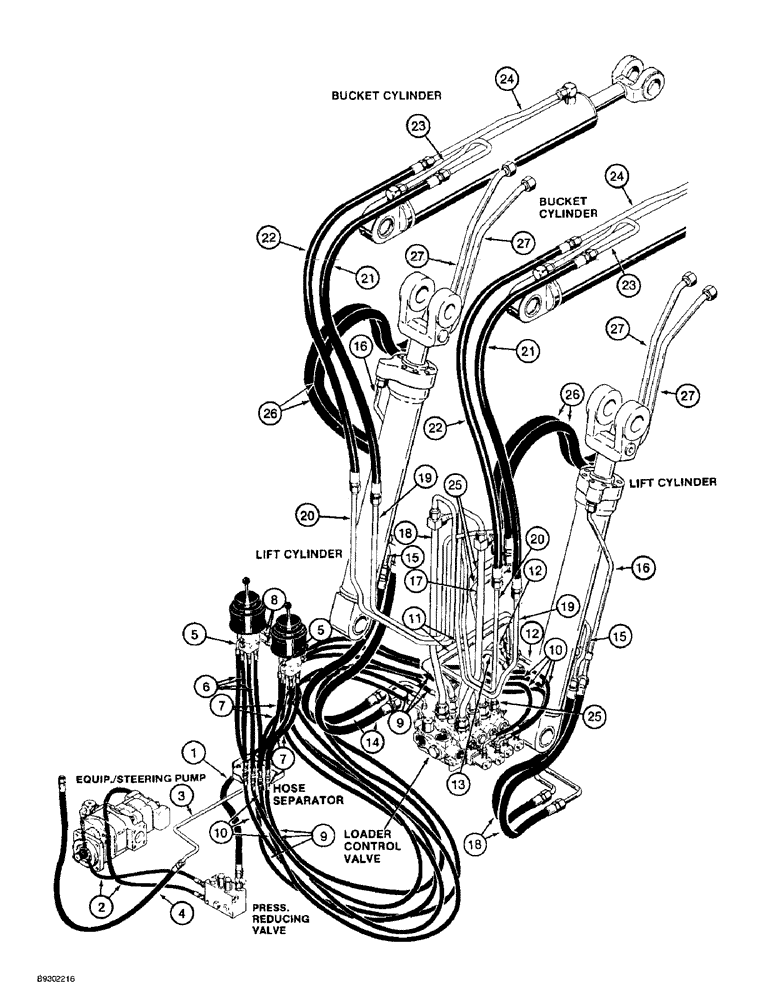 Схема запчастей Case 721B - (1-30) - PICTORIAL INDEX, LOADER HYDRAULIC CIRCUIT - XT LOADER, FOUR SPOOL CONTROL VALVE (00) - PICTORIAL INDEX