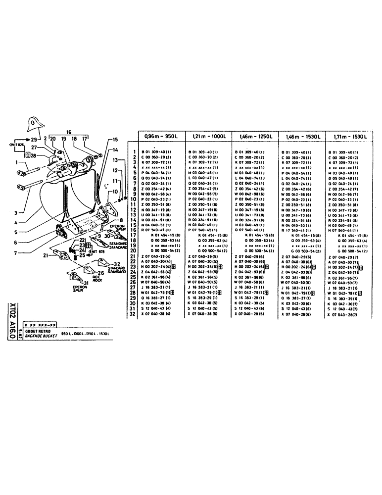 Схема запчастей Case 160CL - (334) - BACKHOE BUCKET (18) - ATTACHMENT ACCESSORIES