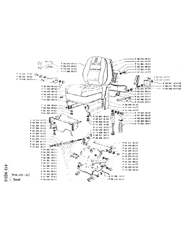 Схема запчастей Case 220CKS - (12) - SEAT (05) - UPPERSTRUCTURE CHASSIS