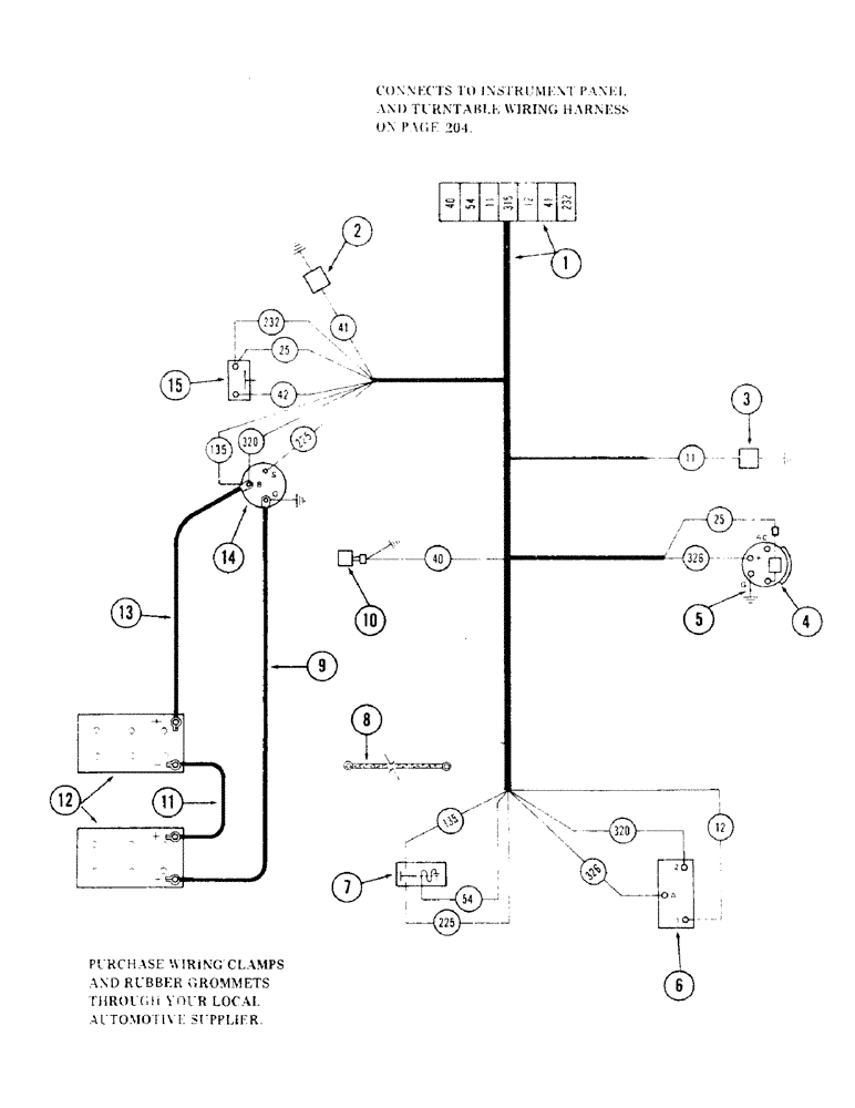 Схема запчастей Case 35 - (212) - ENGINE WIRING HARNESS FOR: DETROIT DIESEL 4-53 ENGINE (USED ON UNITS WITH PIN 6266131 - 6266300) (55) - ELECTRICAL SYSTEMS