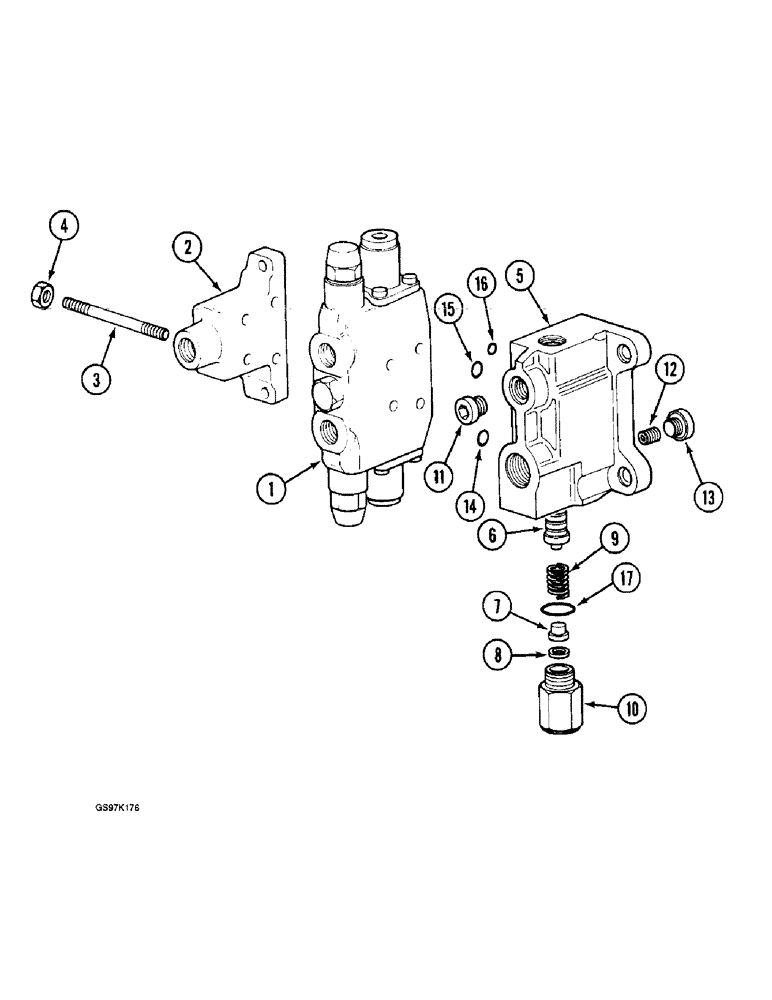 Схема запчастей Case 888 - (8F-12) - CONTROL VALVE FOR OPTIONS (08) - HYDRAULICS