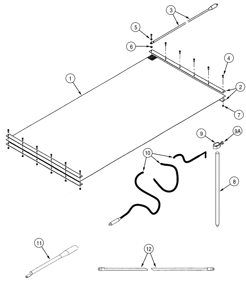 Схема запчастей Case 6030 - (04-12) - GROUNDING COMPONENTS (04) - ELECTRICAL SYSTEMS