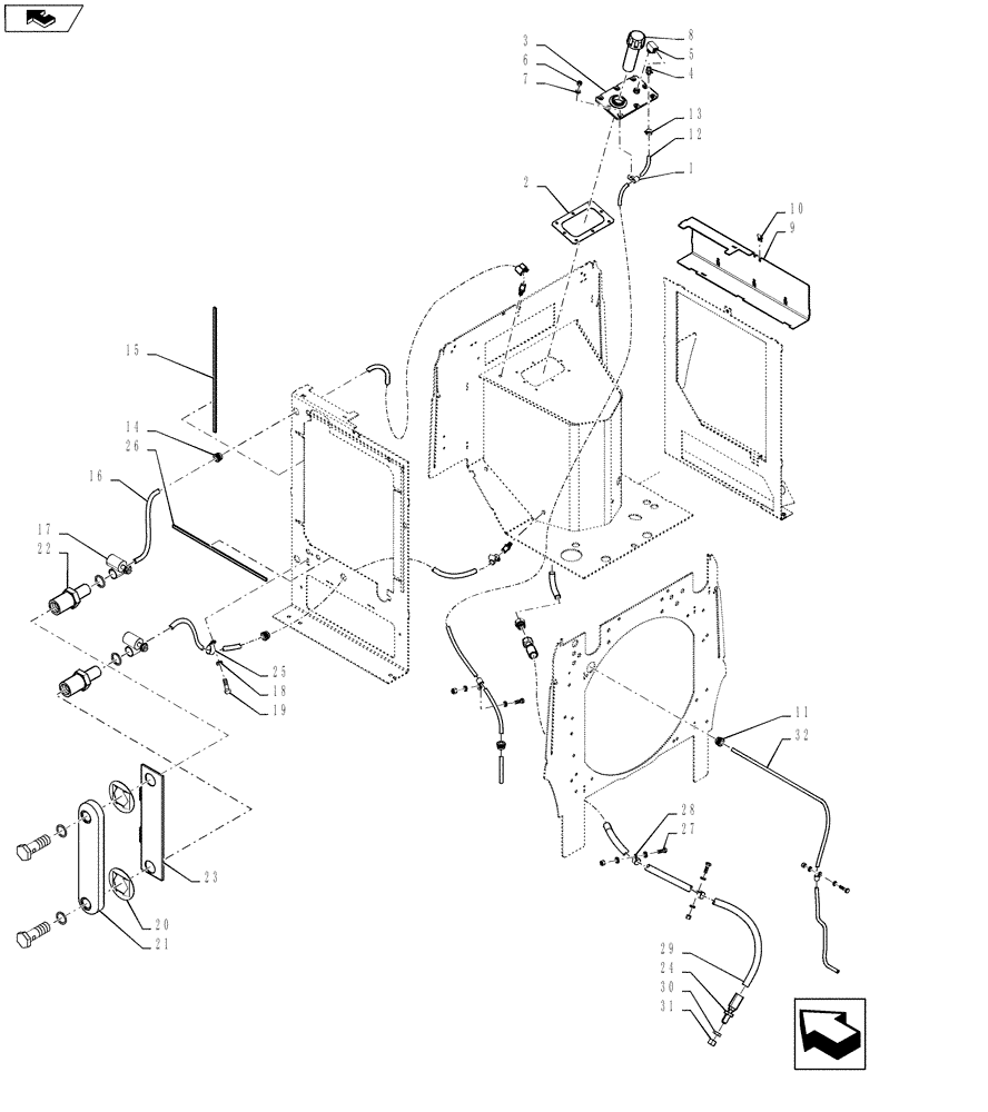 Схема запчастей Case 721F - (35.300.02[01]) - HYDRAULICS - RESERVOIR ASSEMBLY (35) - HYDRAULIC SYSTEMS