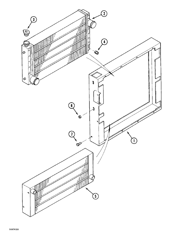 Схема запчастей Case 888 - (2-14) - RADIATOR AND OIL COOLER, P.I.N. 15401 THRU 15646, P.I.N. 106801 THRU 106812 (02) - ENGINE