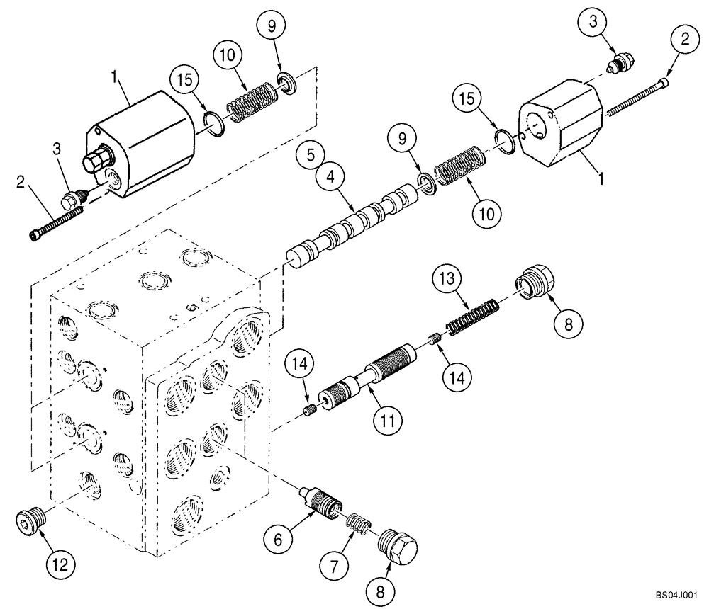 Схема запчастей Case 521D - (08-21) - VALVE ASSY - PISTON AXIS (08) - HYDRAULICS