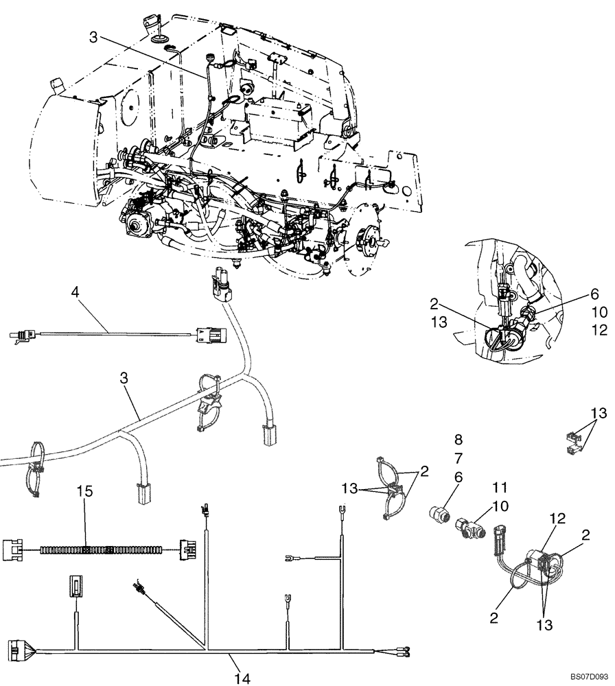 Схема запчастей Case 850K - (04-11) - HARNESS, ENGINE AND REAR WIRE HARNESS (04) - ELECTRICAL SYSTEMS