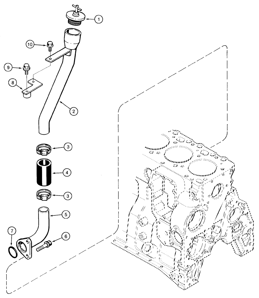 Схема запчастей Case 9020 - (2-36) - ENGINE OIL FILL ASSEMBLY, 4TA-390 ENGINE (02) - ENGINE