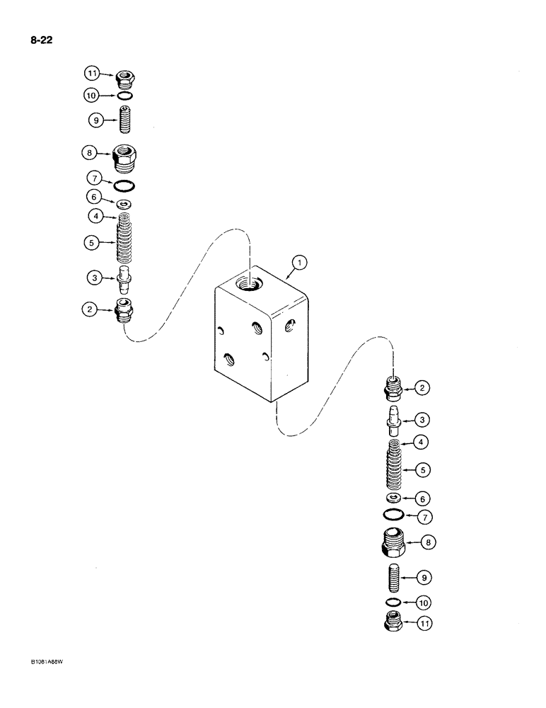 Схема запчастей Case MAXI-SNEAKER C - (8-22) - RELIEF AND ANTICAVITATION VALVE (08) - HYDRAULICS