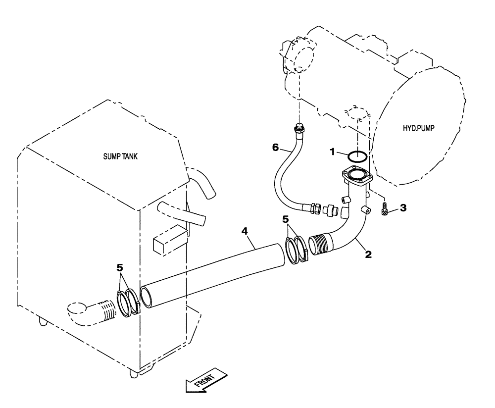 Схема запчастей Case CX250C - (08-005[00]) - SUCTION HYDRAULIC CIRCUIT (08) - HYDRAULICS