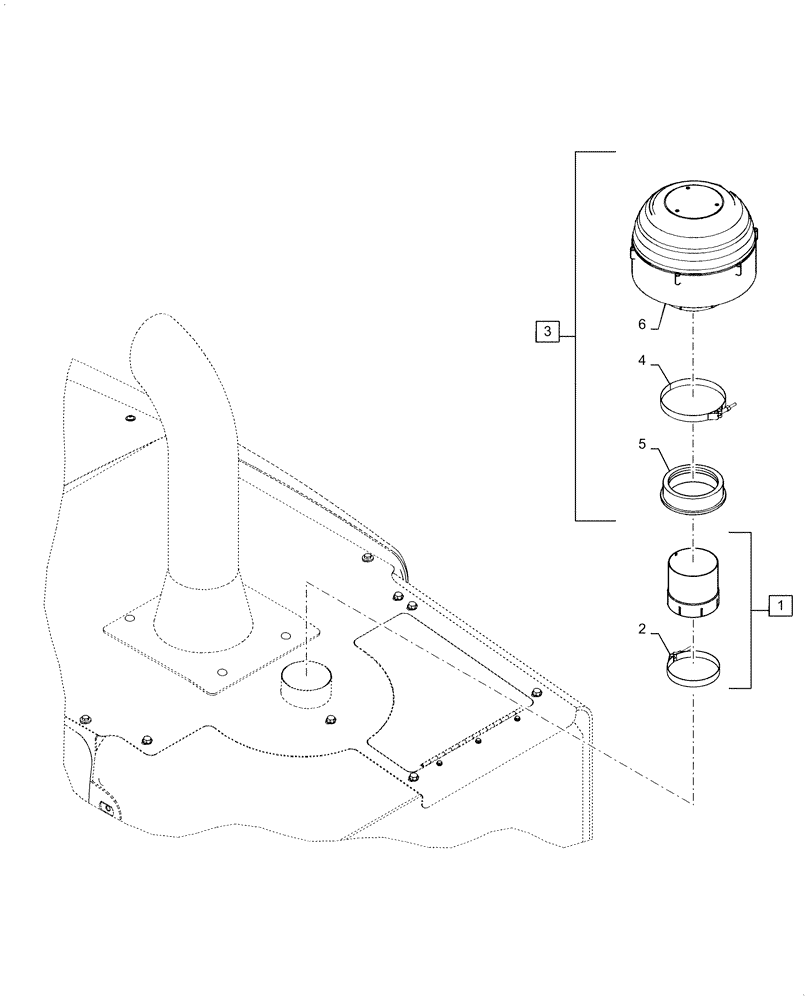 Схема запчастей Case 1021F - (10.202.03) - SYKLONE AIR PRECLEANER AND ADAPTER (10) - ENGINE