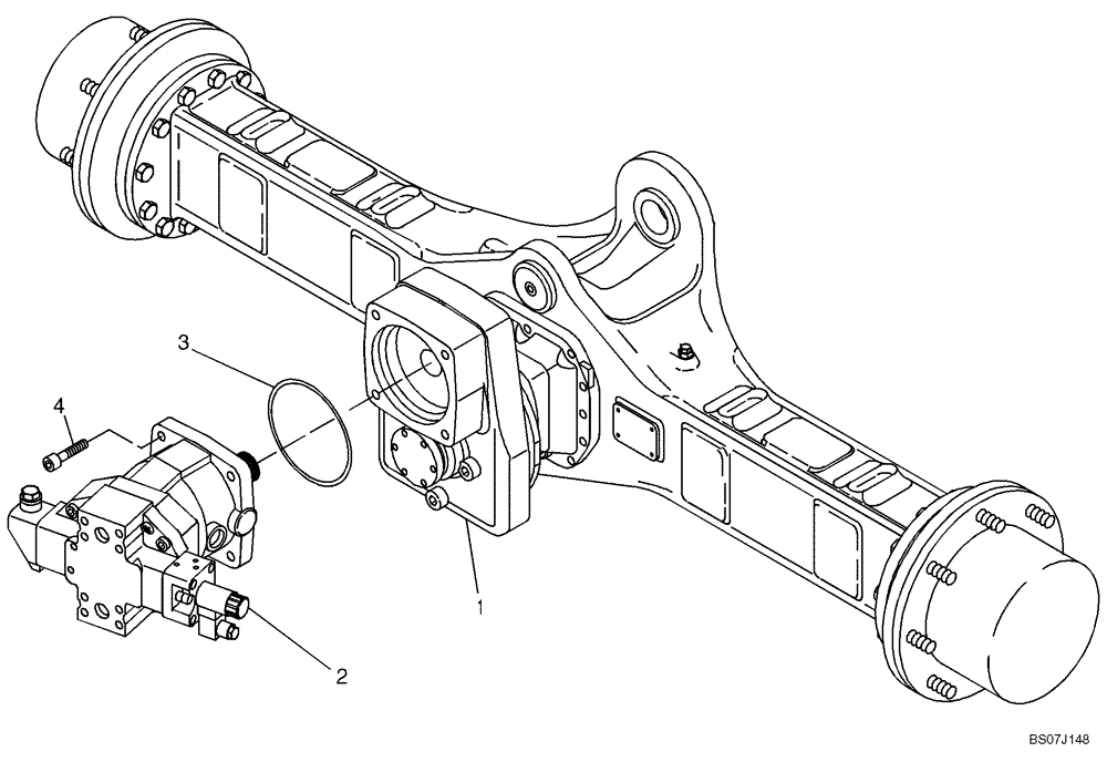 Схема запчастей Case 21E - (02.021[2988925000]) - MOUNTING AXLE PISTON MOTOR TO REAR AXLE (SELF LOCKING) (27) - REAR AXLE SYSTEM