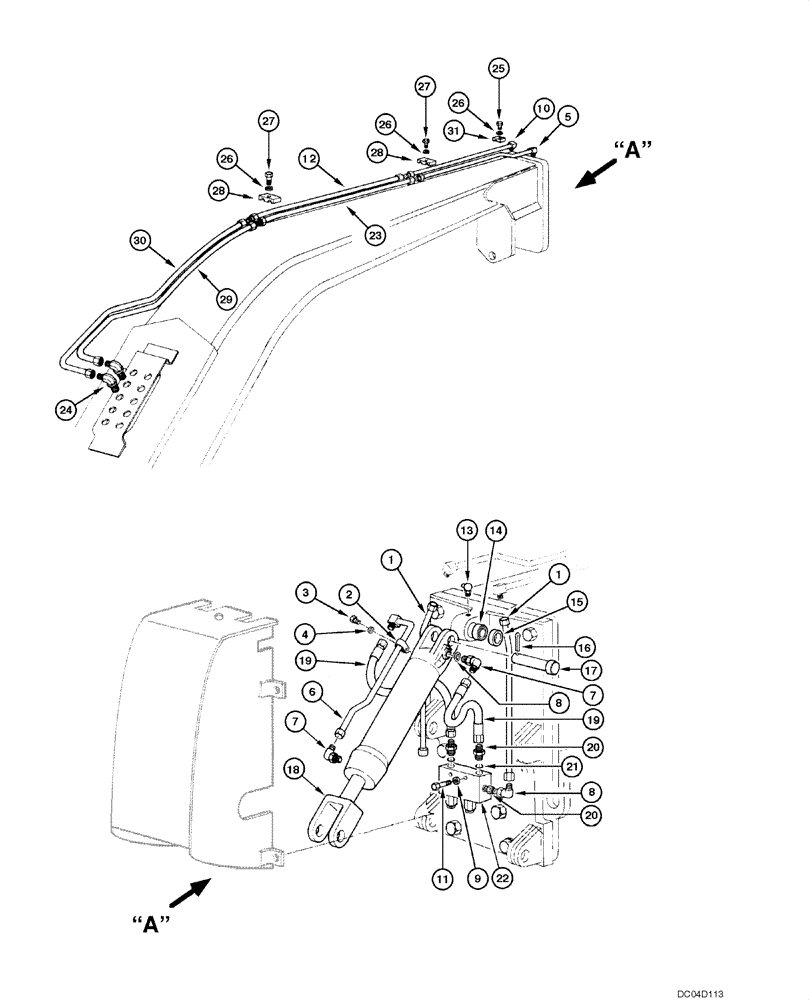 Схема запчастей Case 885 - (08.25[00]) - SCARIFIER HYDRAULIC CIRCUIT (08) - HYDRAULICS