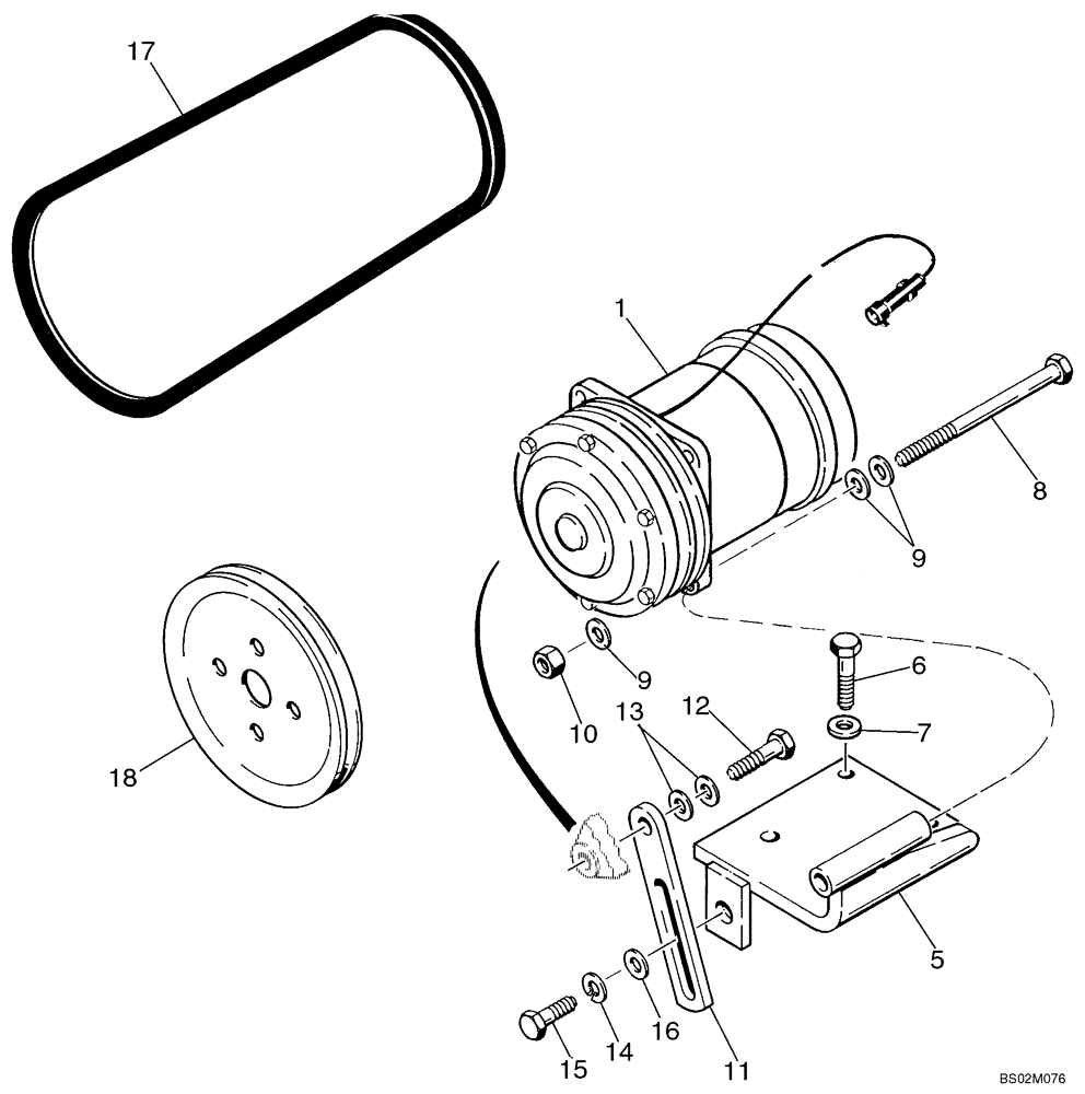 Схема запчастей Case 821C - (09-48) - AIR CONDITIONING - COMPRESSOR MOUNTING (Oct 28 2010 4:34PM) (09) - CHASSIS