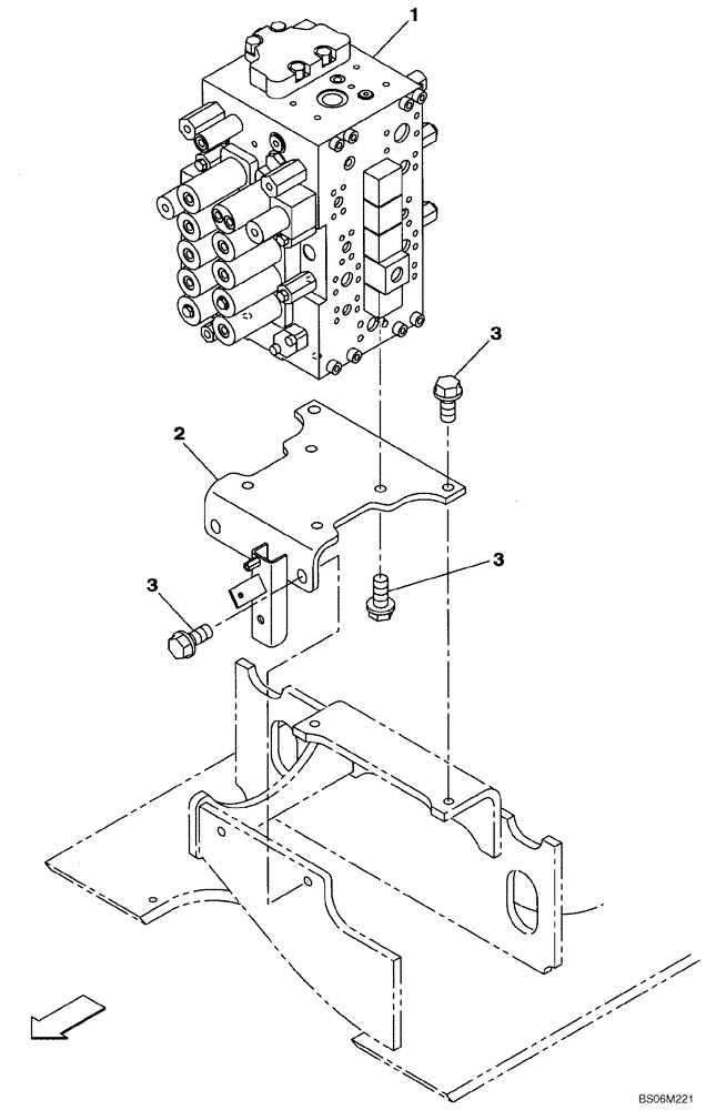 Схема запчастей Case CX290B - (08-55) - KBJ12141 CONTROL VALVE - SUPPORT (08) - HYDRAULICS