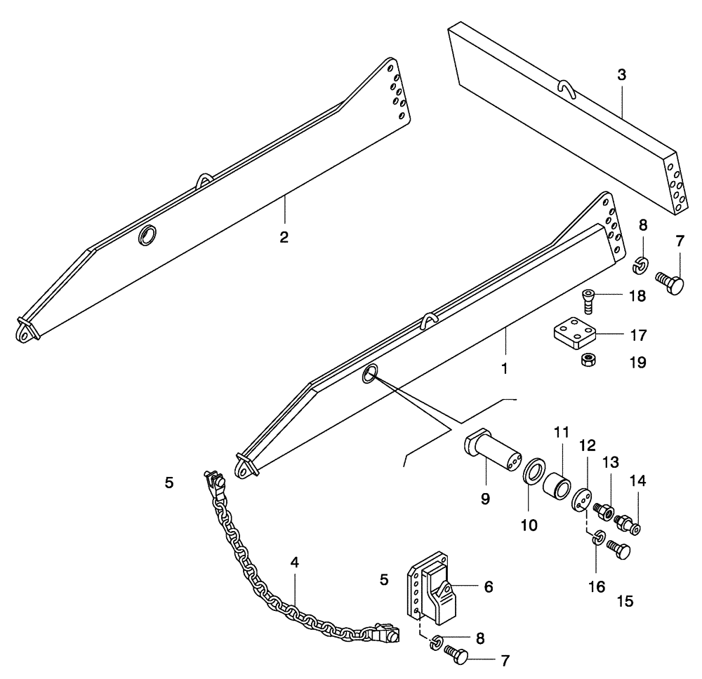 Схема запчастей Case 340 - (98A00000812[001]) - ACCESSORIES - SCISSOR GATE, REAR (UNTIL P.I.N. HHD0340BN07PG58072) (87559284) (90) - PLATFORM, CAB, BODYWORK AND DECALS