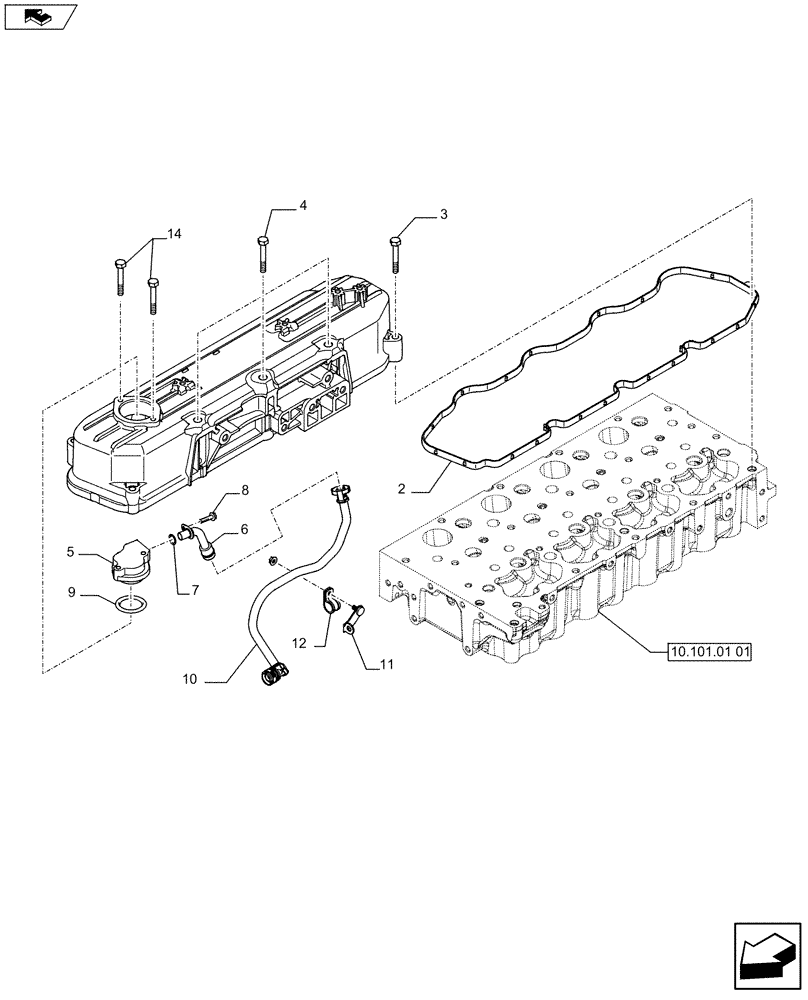 Схема запчастей Case F5HFL413B A001 - (10.101.02) - CYLINDER HEAD COVERS (5801408168) (10) - ENGINE