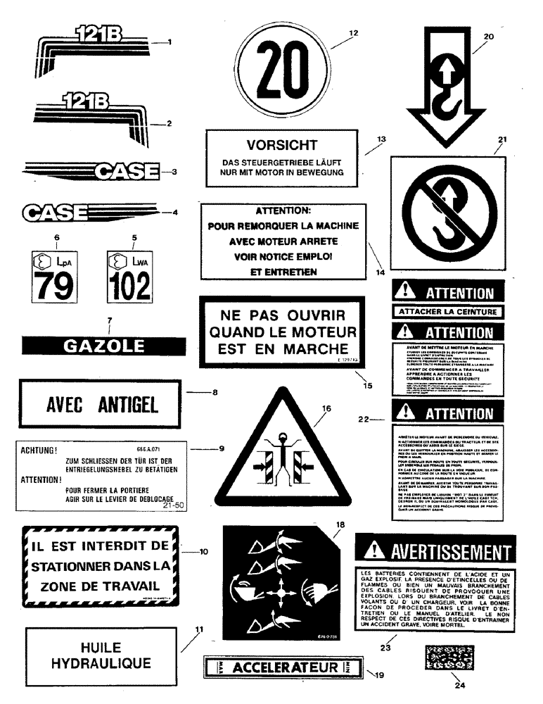 Схема запчастей Case 221B - (9-54) - ADHESIVES, 121B (DAH1215912-DAH1216529) (09) - CHASSIS/ATTACHMENTS