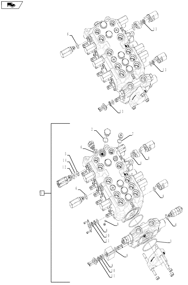 Схема запчастей Case 580SN WT - (35.726.26) - VALVE - BACKHOE CONTROL - SEAL KIT (35) - HYDRAULIC SYSTEMS