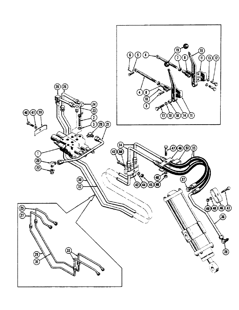 Схема запчастей Case 600 - (218) - SCARIFIER HYD. WHEN USED WITH MECHANICAL DOZERS, VALVE, TUBES, HOSES, FITTINGS (S/N 7060799) (05) - UPPERSTRUCTURE CHASSIS