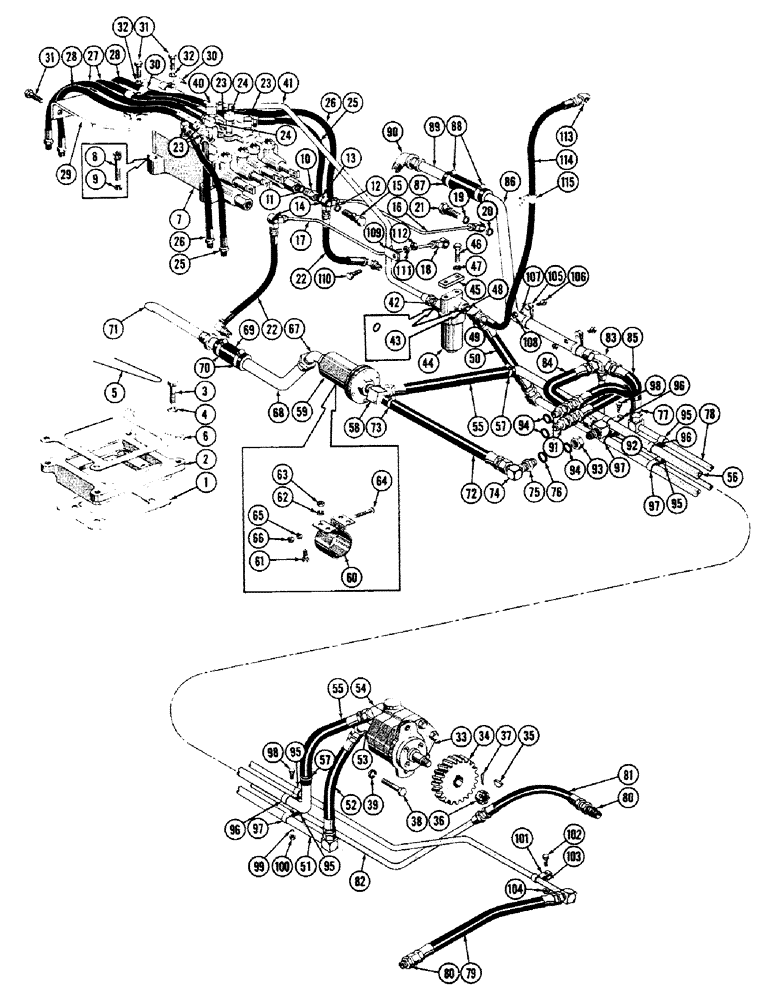 Схема запчастей Case 800 - (146) - HYDRAULIC SYSTEM, (USED FROM SERIAL #7081201 AND UP TO S/N 7081372) BRAKE LINE HYD. SYSTEM (07) - HYDRAULIC SYSTEM