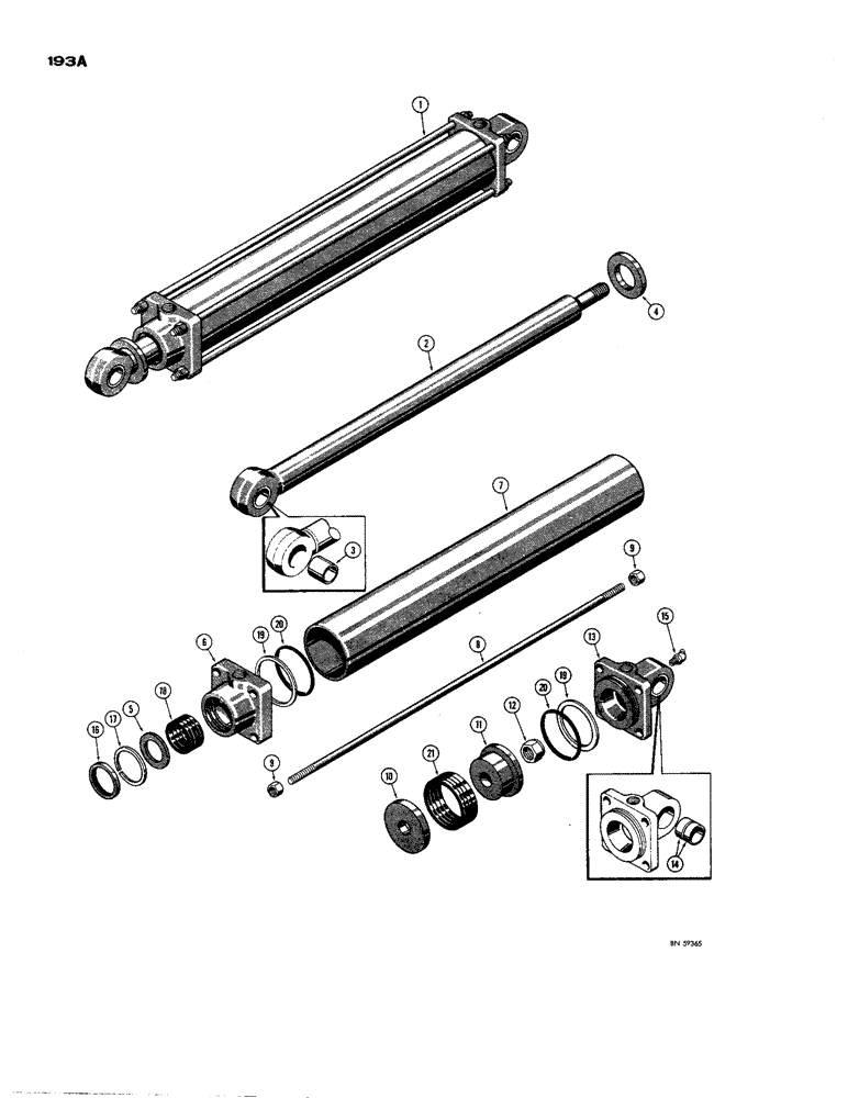 Схема запчастей Case 850 - (193A) - R19345 DOZER ANGLING CYLINDER (07) - HYDRAULIC SYSTEM