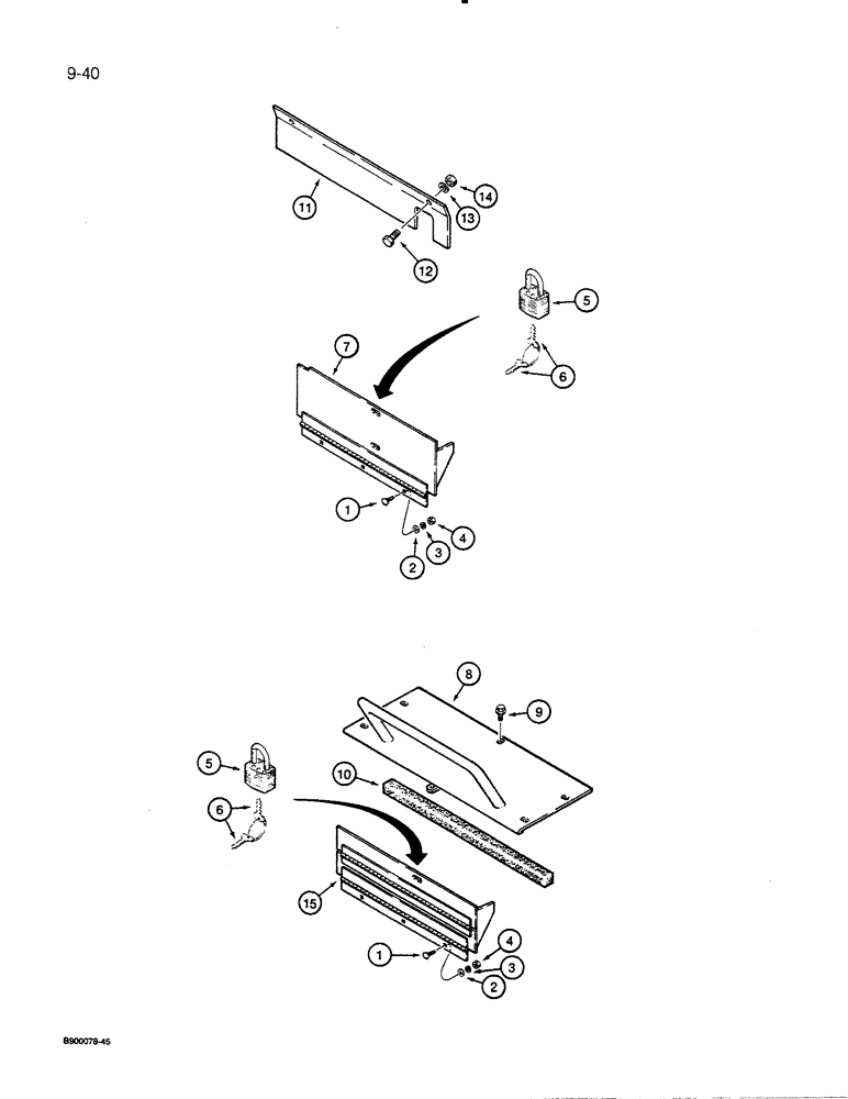 Схема запчастей Case 455C - (9-40) - INSTRUMENT PANEL COVER (09) - CHASSIS/ATTACHMENTS