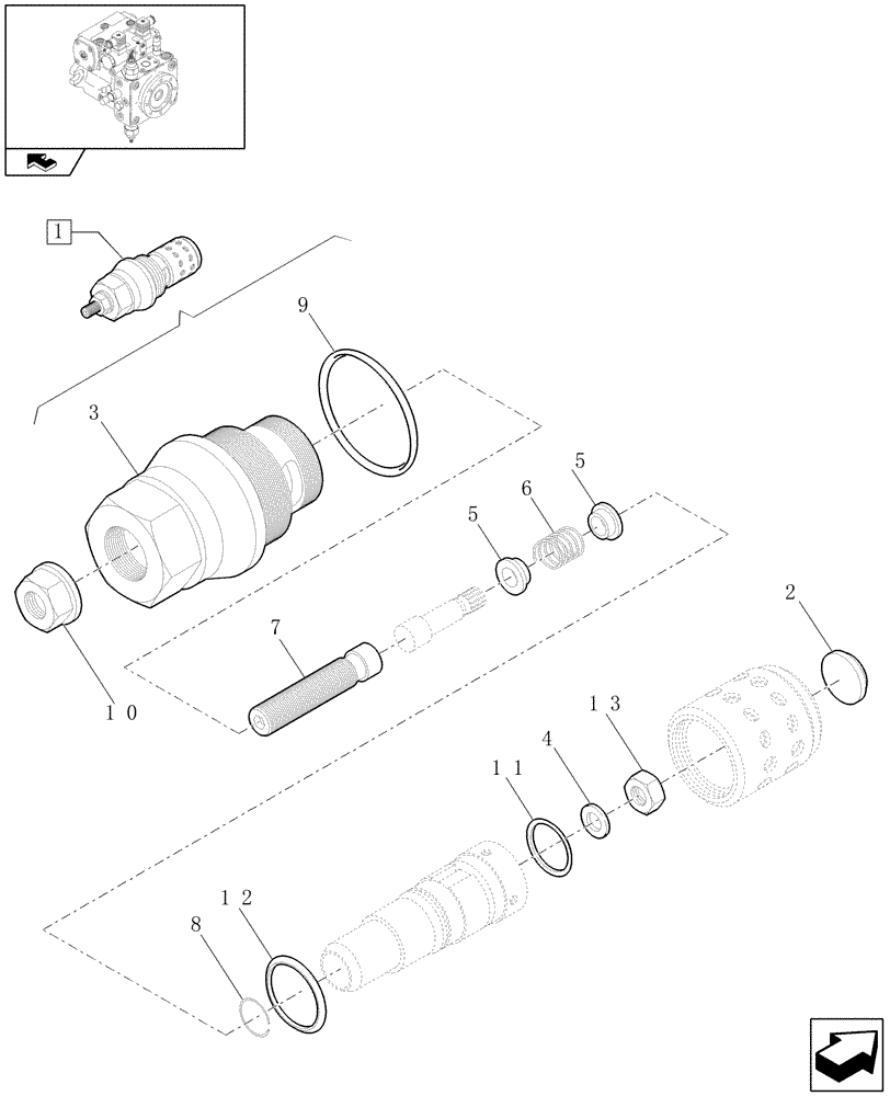 Схема запчастей Case 221E - (1.82.3/01[10]) - VALVE MAX. LOAD CONTROL (07) - HYDRAULIC SYSTEMS