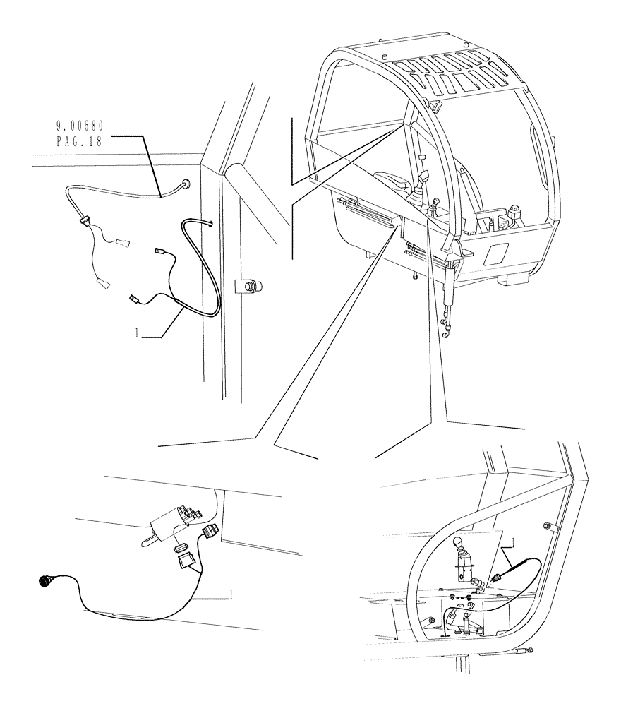 Схема запчастей Case TX945 - (1.75.2[05]) - ELECTRIC COMPONENTS (55) - ELECTRICAL SYSTEMS